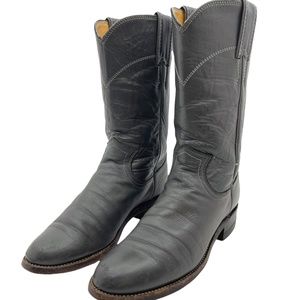 Vintage Justin Boots L3056 Women 4.5 Western Cowboy Boots Leather Gray